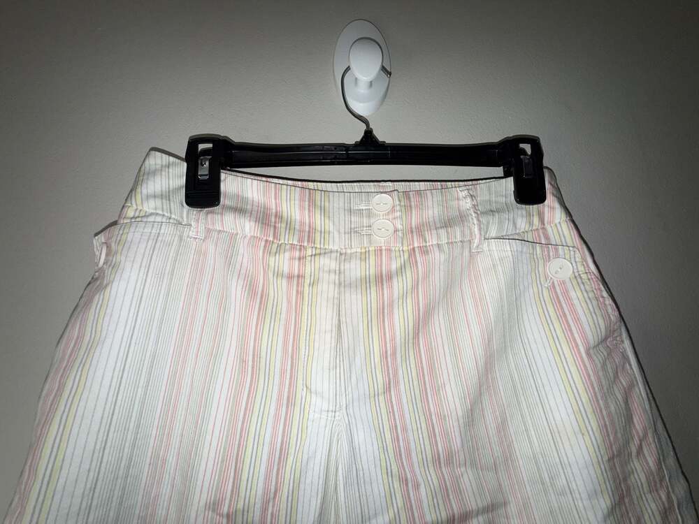 Tribal Stretch Extensible Pastel Striped Cropped Pants Size 4 - Picture 2 of 6